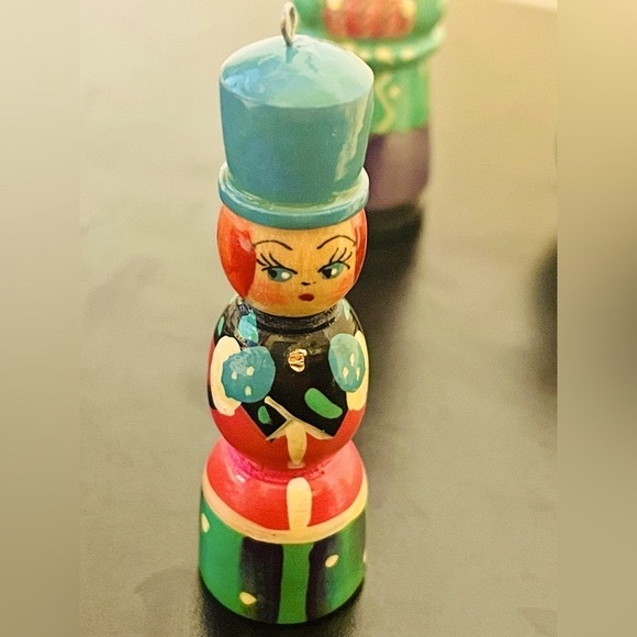 Three Folk Art Handpainted Figurine Ornaments - Picture 4 of 11